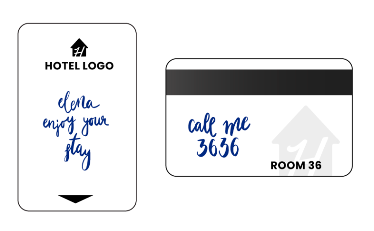Hotelkarten mit handgeschriebenem Lettering